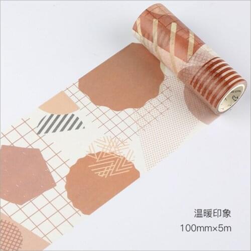 10cm Vintage Brown Warm impression grid dots collage decoration washi tape DIY planner diary scrapbooking masking tape escolar