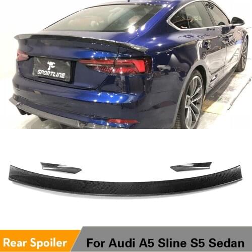 Carbon Fiber / FRP Rear Trunk Spoiler Wing for Audi A5 Sline S5 Sportback Hatchback 4 Door 2017 2018 2019 3PCS/Set