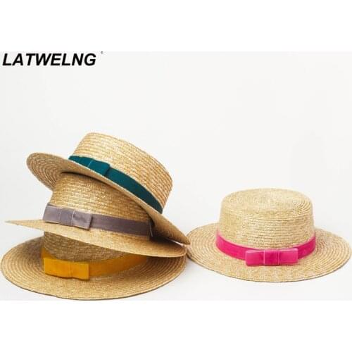 Fashion Ladies Dress Up Straw Hat Parent-child Hats Women Summer Sun Flat Hats Girls Cute beach Hat Travel S1188 Wholesale