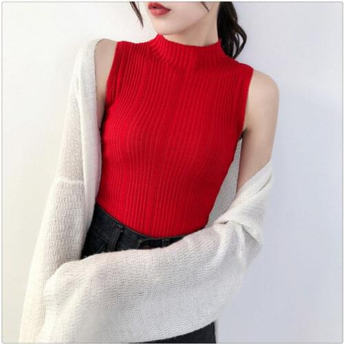 Woman TShirts Vest Womens Summer T-shirt Knitted Sleeveless Strap Vintage Top Crop Top Mujer Camisetas