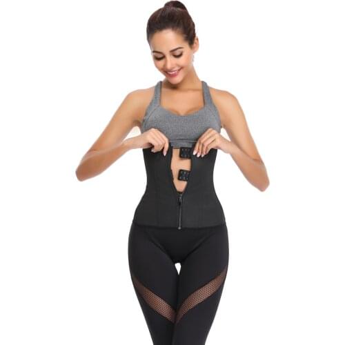 Women Latex Waist Trainer Body Shaper Corsets with Zipper Cincher Corset Top Slimming Belt Black Shapers Shapewear Plus Size