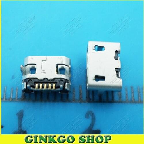 100pcs/lot Universial Small Horn 4DIP 5Pins 5P Micro USB Charging Jack Connector 4.85 Distance for Tablet PC Mobile Phones