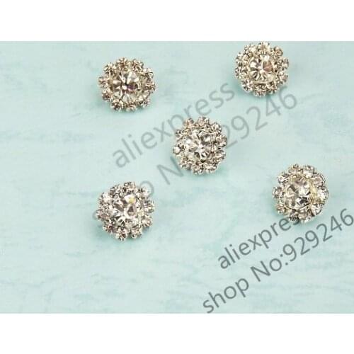 12mm round cute sunflower crystal rhinestone silver button sewing on stone button shirt button sweater decorative small button