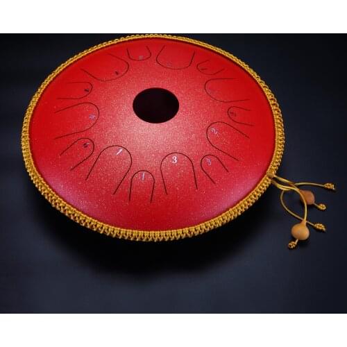 14 Inch 14 Note Alloy Steel Hand Pan Drum C Tone Manual Percussion Handpan Drum with Ebony Drumsticks