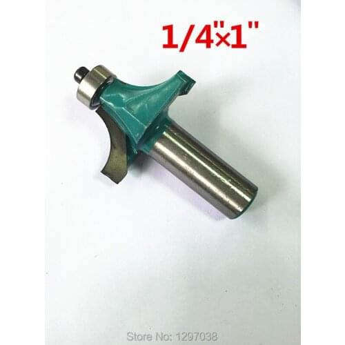 2pcs 1" Cutting Dia 1/4" Straight Shank Corner Rounding Over Edging Router Bit