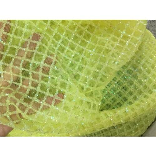 2017 African Glitter Sequins Mesh Fabric Shining Transparent Party Dress Clothes Cloth India Sari Sewing party dress JRB-20201