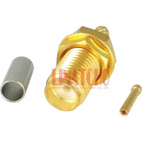 50 pcs sales golden rg316 rg174 lmr100 rf sma female connector for rg174 cable SMA female adaptor