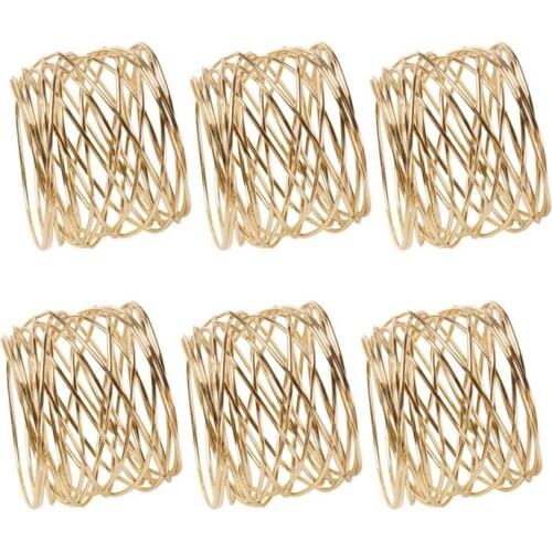 6Pcs Western-Style Napkin Ring Metal Napkin Ring Hotel Tablecloth Ring Table Decoration Ornaments-ABUX