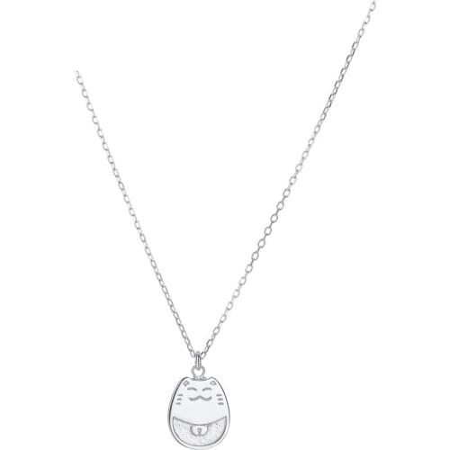 925 Sterling Silver Necklace Pendant For Women Cute Lucky Cat Necklace High Quality Silver 925 Jewelry Pendant