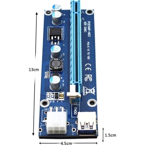 Laptop PCI-e Riser 1X to 16X USB3.0 Graphics Extension Card Power Adapter