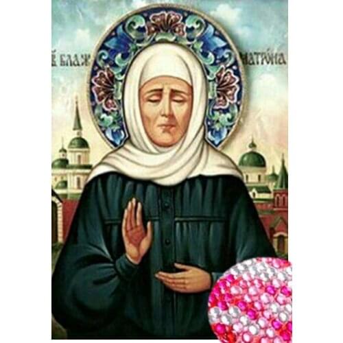 Diamond painting cross stitch round diamond drill show paste painting Mary round diamond painting crystal painting embroidery