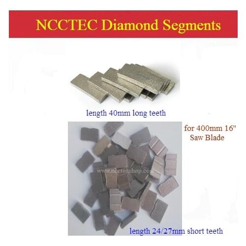 NCCTEC Diamond segments teeth tooth heads for Diameter 16'' inches 400mm saw blade cutting disc disk wheel plate FREE SHIPPING