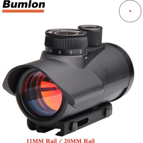Bumlon Airsoft Red Dot Scope Collimator sight Holographic 1x30 11mm & 20mm Weaver Rail Mount 11 Brightness Adjustment RL5-0040