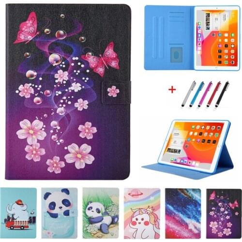 Coque For iPad 10 2 Cover Case Butterfly Panda PU Leather Wallet Cover Tablet Funda For iPad 7th Generation Case For iPad 10.2
