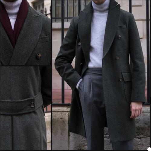 Black Men Suit Winter Thick Outfit Designer Wedding Tuxedos Custom Made Mens One Piece Coat