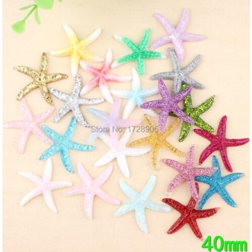 Resin Cabochon Starfish Flat Back Cartoon Jelly star Home Christmas Decoration Kawaii Cabochons Scrapbooking Craft 10 pcs 40 mm