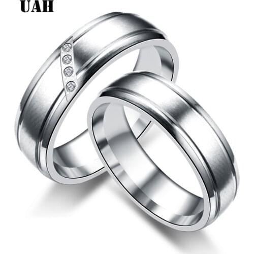 UAH Lovers rings titanium wedding ring Zirconia rings fashion jewelry best friends High-quality Promotion wholesale