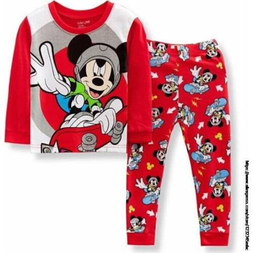 Disney Kids Superhero Avengers Set Boys Sleepwear 2-7 Years Girls Suit Childrens Pyjama T-Shirt + Pants Baby Clothing Nightwear