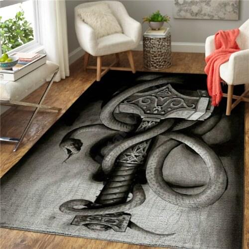 Snake 3D Printed Carpet Mat for Living Room Doormat Flannel Print Bedroom Non-slip Floor Rug
