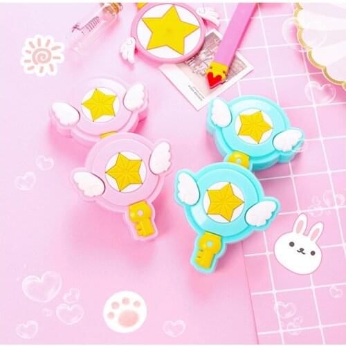 LIUSVENTINA Girl Gift cute Cardcaptor Sakura Magic Wand contact lens case for lenses container with mirror box for Color lenses