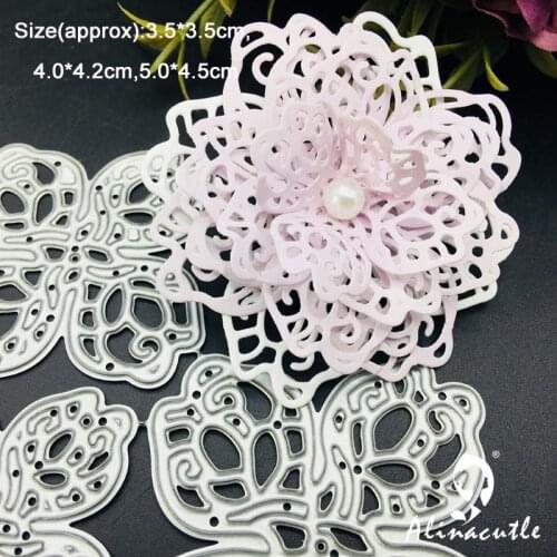 Metal Cutting Die 3pc Lace Layered Flowers Scrapbook Paper craft album Handmade Card Cutter Punch art cutter Alinacutle