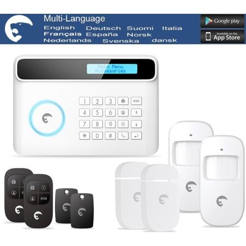 Multi-Language GSM/PSTN 30 remote controls, 50 wireless accessories and 50 RFID tags Home Alarm System