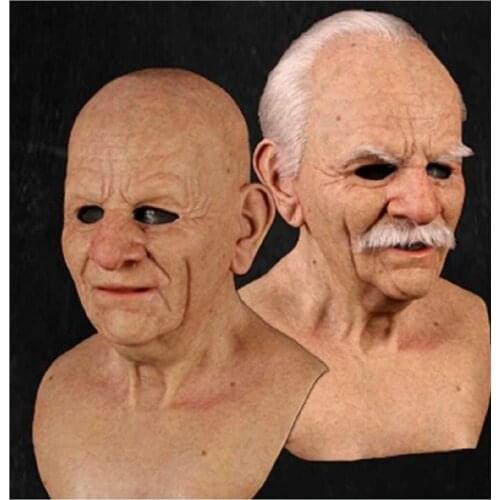 Halloween Fashion Cosplay Anime Mask Fashion Mask for Man for Face with Eye Shield The Old Mans Face Wigs The Old Mans Mask