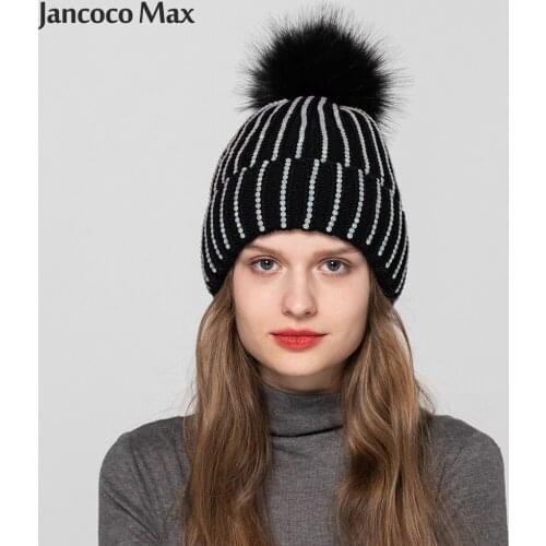 Fashion Pompom Hats Winter Faux Fur Beanies Soft Warm Women Caps Top Quality Fur Hats S7631