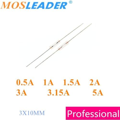 Mosleader 1000PCS 3 x 10mm 250V 0.5A 1A 1.5A 2A 3A 3.15A 5A Fast speed glass fuses with leads