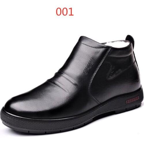 2019 New Fashion Winter Boots Warm Shoes Men Boots Genuine Leather Wool Boots Flat Non-slip Casual Sneaker Snow Boots Men Shoes