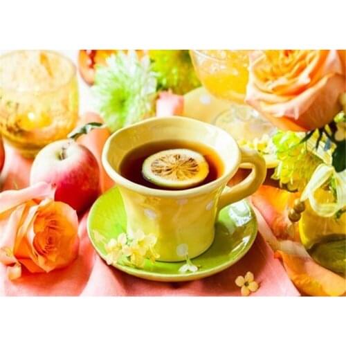 Lemon Fruits Printed Water-Soluble Canvas 11CT Cross Stitch Set DIY Embroidery DMC Threads Handiwork Hobby Craft Painting