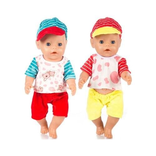 2021 New Pattern Fashion Three Piece Cute Bear Set Fit 18 Inch American&43cm Baby New Born Doll Clothes Accessories