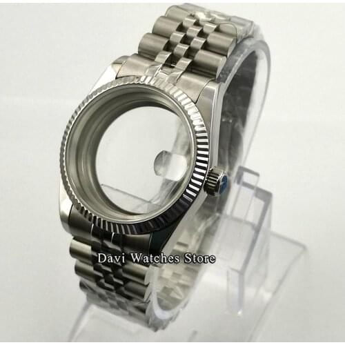 Parnis 36mm Sapphire Glass Women Watch Case With Bracelet Fit ETA 2836 Miyota 8215 821A seagull 1612 Movement