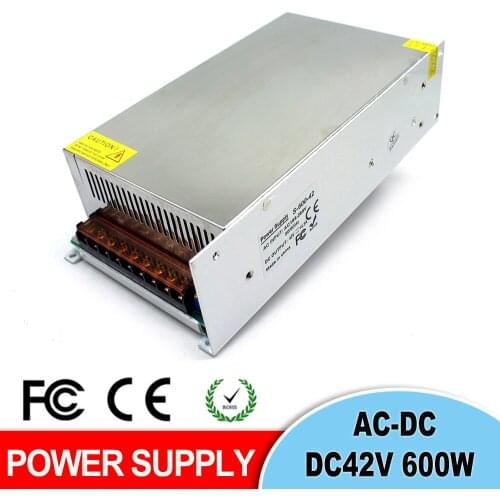 Switch Power Supply DC 42V 14.3A 600W Led Driver Transformer 110V 220V AC to DC42V SMPS For CNC Machine DIY LED CCTV Motor