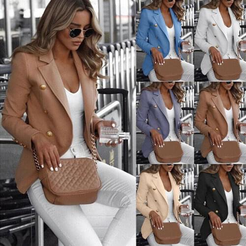 Plus Size 4XL Women Lady Long Sleeve Button Work Jacket Coat Outwear Office Ladies Fashion Elegant Top Suit