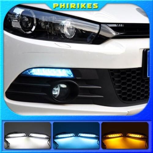 For Volkswagen Scirocco 2008-2013 Yellow Turn Signal Relay Waterproof 12V Car LED DRL Daytime Running Light