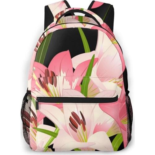 OLN Backpack Women Shoulder Bag For Teenage Girls Royal Lily Bagpack Female Ladies School Backpack