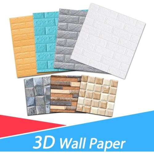 Self-adhesive 3d Wall Sticker Imitation Brick Marble Embossed Diy Home Decoration Wallpaper Kidroom Kitchen Bedroom