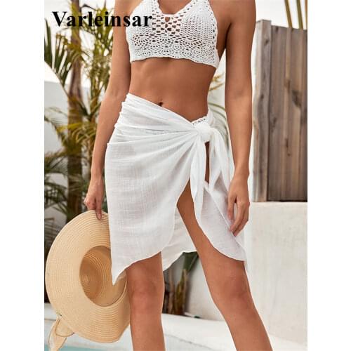 6 Colors Mesh Sheer See Through Sarong Pareo Beach Cover Up Cover-ups Beach Dress Solid Beach Wear Beachwear Female Women V3019