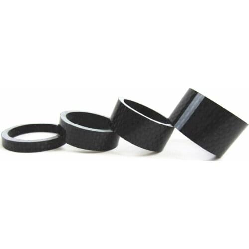 4pcs Free Shipping full Carbon Fibre bike washer 1-1/8" 28.6mm diameter Bike Bicycle Headset Stem Spacer 5/10/15/20mm bike parts