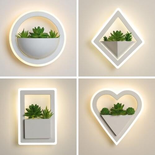 10W Modern LED Acrylic Bedside Wall Light with Planter Fixture Home Decor For Home Bedroom Surface mounted Wall Sconce Light