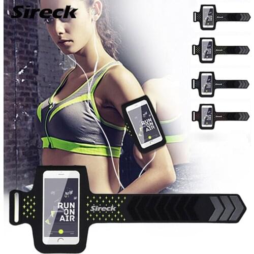 Sireck Running Bag Men Women Waterproof Arm Bag Touchscreen 5.0'' Phone Case Outdoor Sports Bag Jogging Belt Running Accessories