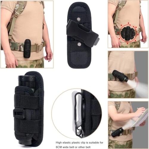 Tactical 360 Degrees Rotatable Flashlight Pouch Holster Torch Case for Belt Torch Cover Hunting Lighting Accessory Survival Kits