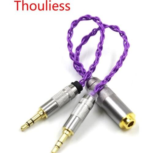 Thouliess 10cm Single Crystal Copper Silver Plated 2x3.5mm Male to 4.4mm Balanced Female Adapter Cable for chord mojo Player