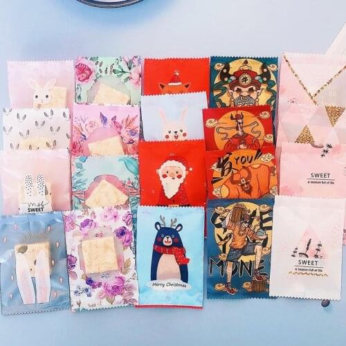 AQ Cookies Packaging Bag Household Snowflake Crispy Dessert Plastic Snack Food Packaging Cartoon Party Supplies Gift Wrapping
