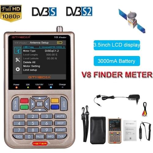GTMEDIA V8 Finder Meter SatFinder Digital Satellite Finder DVB S/S2/S2X HD 1080P Receptor TV Receiver Sat Decoder V8 Finder