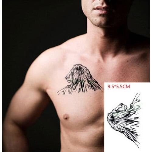 Waterproof Temporary Tattoo Sticker Ferocious lion The body art Flash Tatoo Fake Tatto for Woman Men
