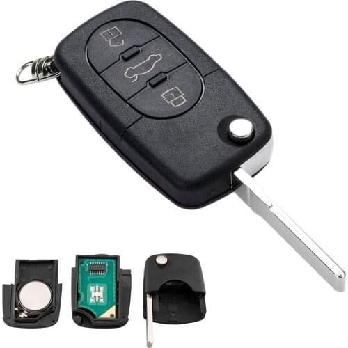 Yetaha 433Mhz 3 Button Car Remote Key For Audi A3 A4 A6 A8 RS4 TT Allroad Quattro ID48 Chip 4D0837231A 4DO837231A 1994-2005