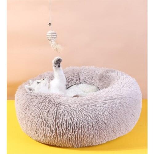 Pearl Cotton Pet Nest Thickened in Autumn and Winter Long Plush Round Pet Nest Cat Nest Dog Nest