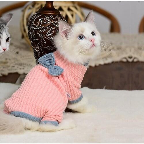 Winter Warm Cat Clothes Soft Warm Hoodies Pajamas Sphynx Cat Costumes Pullover Sphinx Kitten Clothes Dog Cat Supplies For Cats